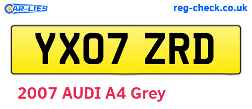 YX07ZRD are the vehicle registration plates.