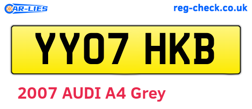 YY07HKB are the vehicle registration plates.