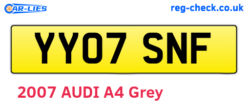 YY07SNF are the vehicle registration plates.