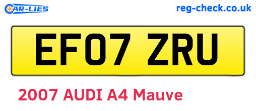 EF07ZRU are the vehicle registration plates.