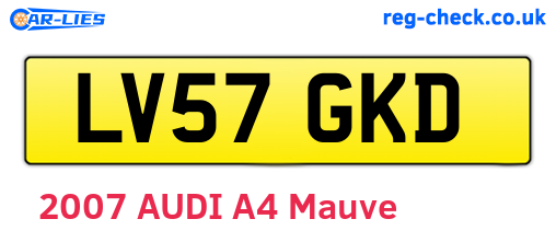 LV57GKD are the vehicle registration plates.