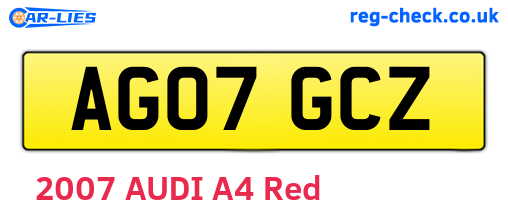 AG07GCZ are the vehicle registration plates.