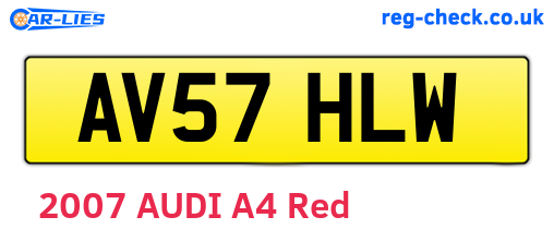 AV57HLW are the vehicle registration plates.