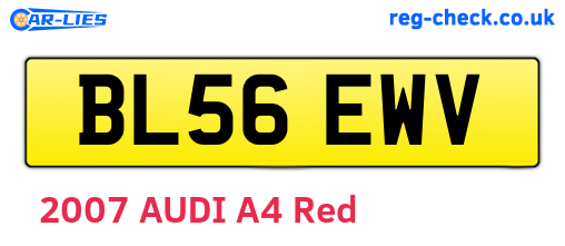 BL56EWV are the vehicle registration plates.