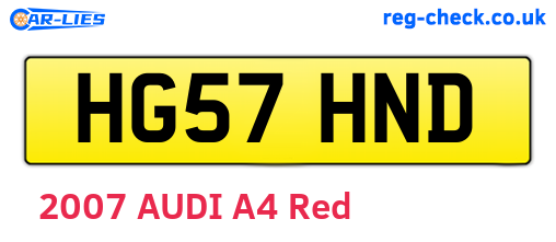 HG57HND are the vehicle registration plates.