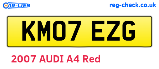 KM07EZG are the vehicle registration plates.