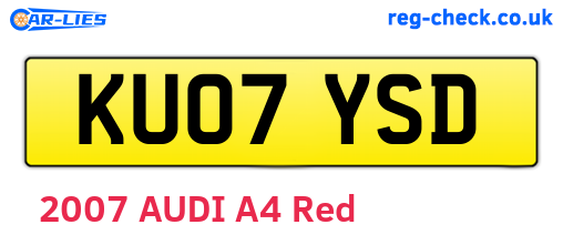 KU07YSD are the vehicle registration plates.