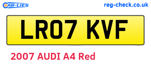 LR07KVF are the vehicle registration plates.