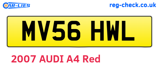 MV56HWL are the vehicle registration plates.