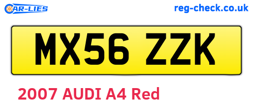 MX56ZZK are the vehicle registration plates.