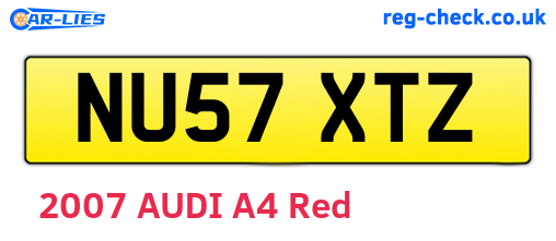 NU57XTZ are the vehicle registration plates.