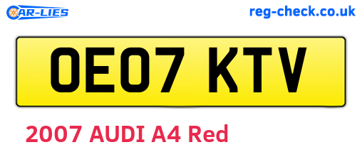 OE07KTV are the vehicle registration plates.