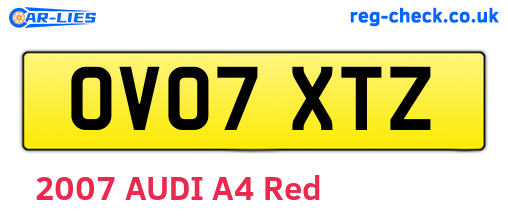 OV07XTZ are the vehicle registration plates.
