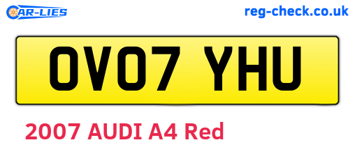 OV07YHU are the vehicle registration plates.
