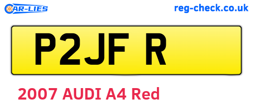 P2JFR are the vehicle registration plates.