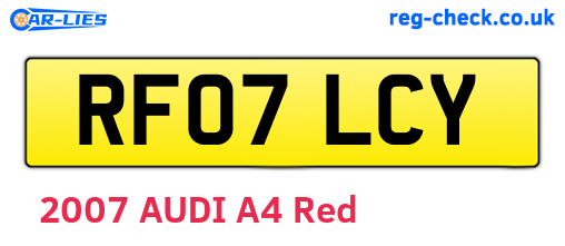 RF07LCY are the vehicle registration plates.