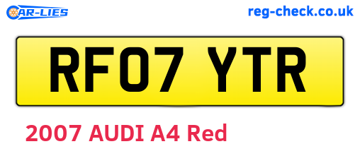 RF07YTR are the vehicle registration plates.
