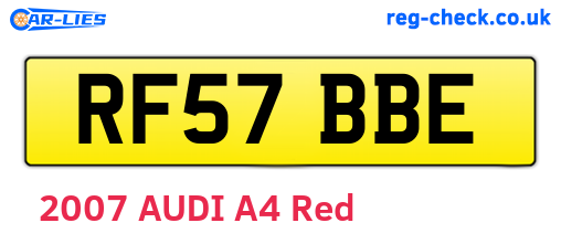 RF57BBE are the vehicle registration plates.