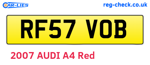 RF57VOB are the vehicle registration plates.