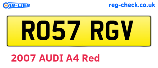 RO57RGV are the vehicle registration plates.