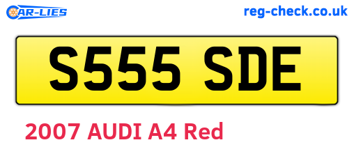S555SDE are the vehicle registration plates.