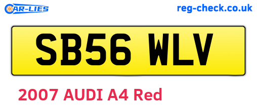 SB56WLV are the vehicle registration plates.
