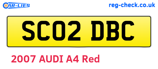 SC02DBC are the vehicle registration plates.