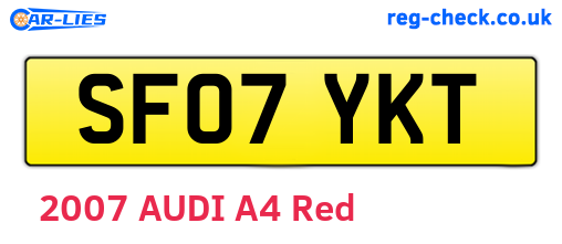 SF07YKT are the vehicle registration plates.
