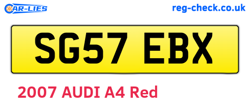 SG57EBX are the vehicle registration plates.