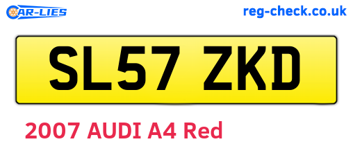 SL57ZKD are the vehicle registration plates.