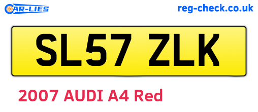 SL57ZLK are the vehicle registration plates.