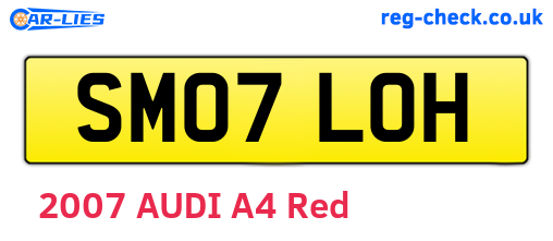 SM07LOH are the vehicle registration plates.