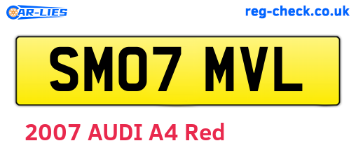 SM07MVL are the vehicle registration plates.