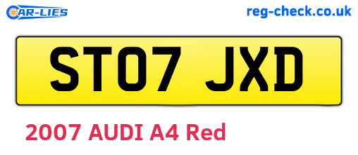 ST07JXD are the vehicle registration plates.