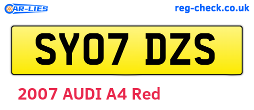 SY07DZS are the vehicle registration plates.