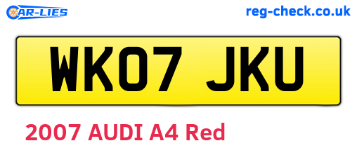 WK07JKU are the vehicle registration plates.