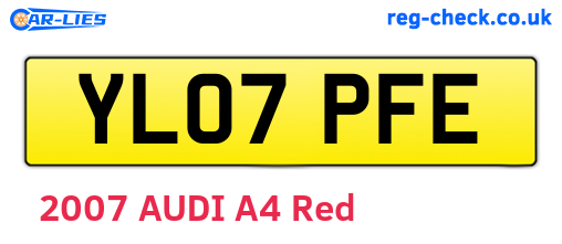 YL07PFE are the vehicle registration plates.
