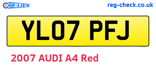 YL07PFJ are the vehicle registration plates.