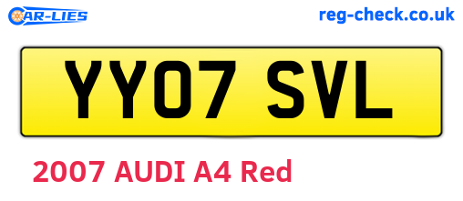 YY07SVL are the vehicle registration plates.