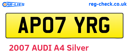 AP07YRG are the vehicle registration plates.