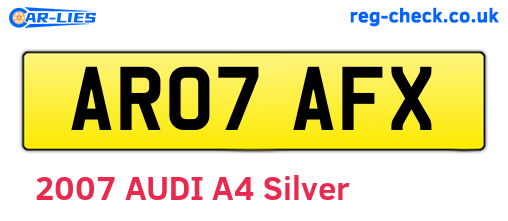 AR07AFX are the vehicle registration plates.