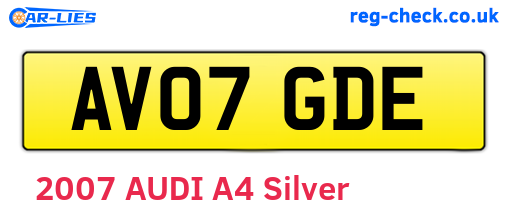 AV07GDE are the vehicle registration plates.