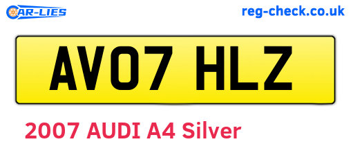 AV07HLZ are the vehicle registration plates.