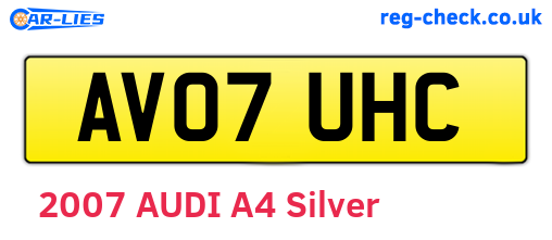 AV07UHC are the vehicle registration plates.