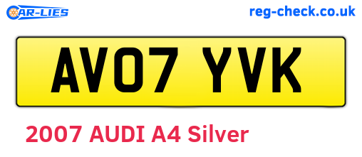 AV07YVK are the vehicle registration plates.
