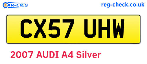 CX57UHW are the vehicle registration plates.