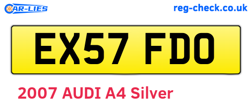 EX57FDO are the vehicle registration plates.
