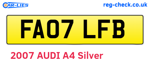 FA07LFB are the vehicle registration plates.