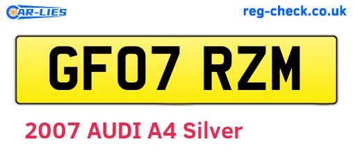 GF07RZM are the vehicle registration plates.
