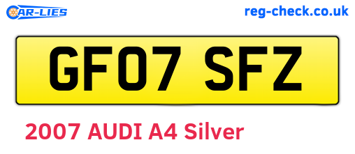 GF07SFZ are the vehicle registration plates.